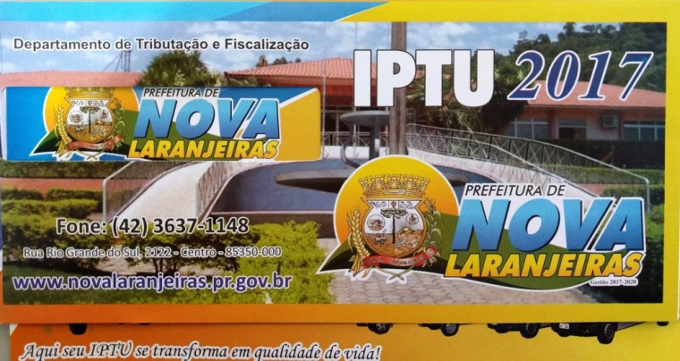 Carnê do IPTU 2017 já está à disposição do contribuinte Novalaranjeirense